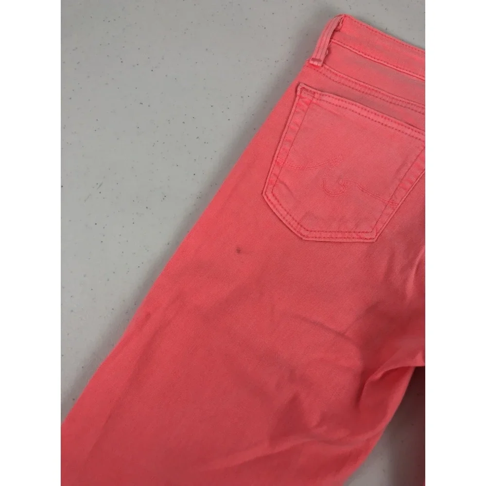Adriano Goldschmied Womens 25 X 27 Jeans Pink The Stevie Ankle Slim Straight Leg